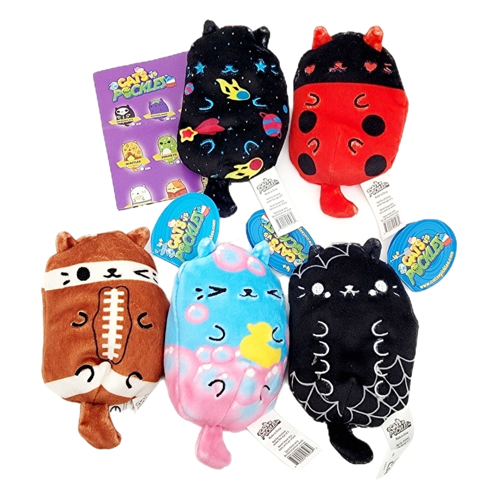 Cats vs Pickles Beanie Plush Toy Lot Galacticat Ladybug Bubbles Touchdown Aracna